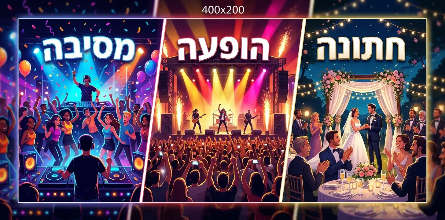 חתונה, מסיבה, הופעה